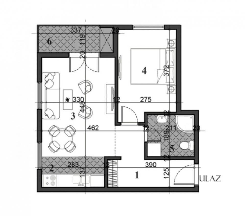 Slika 7 - Dvosoban namešten stan na Novoj Detelinari