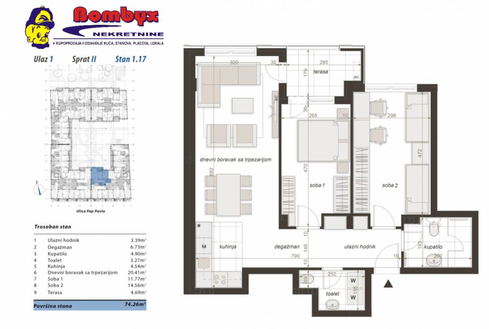Slika 1 - Stanovi u izgradnji u Centru Novog Sada 74,26m