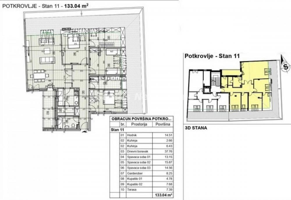 Slika 3 - Centar-odličan nov četvorosoban stan 126 m2 na izuzetnoj lokaciji-povrat PDV-065/385 8880