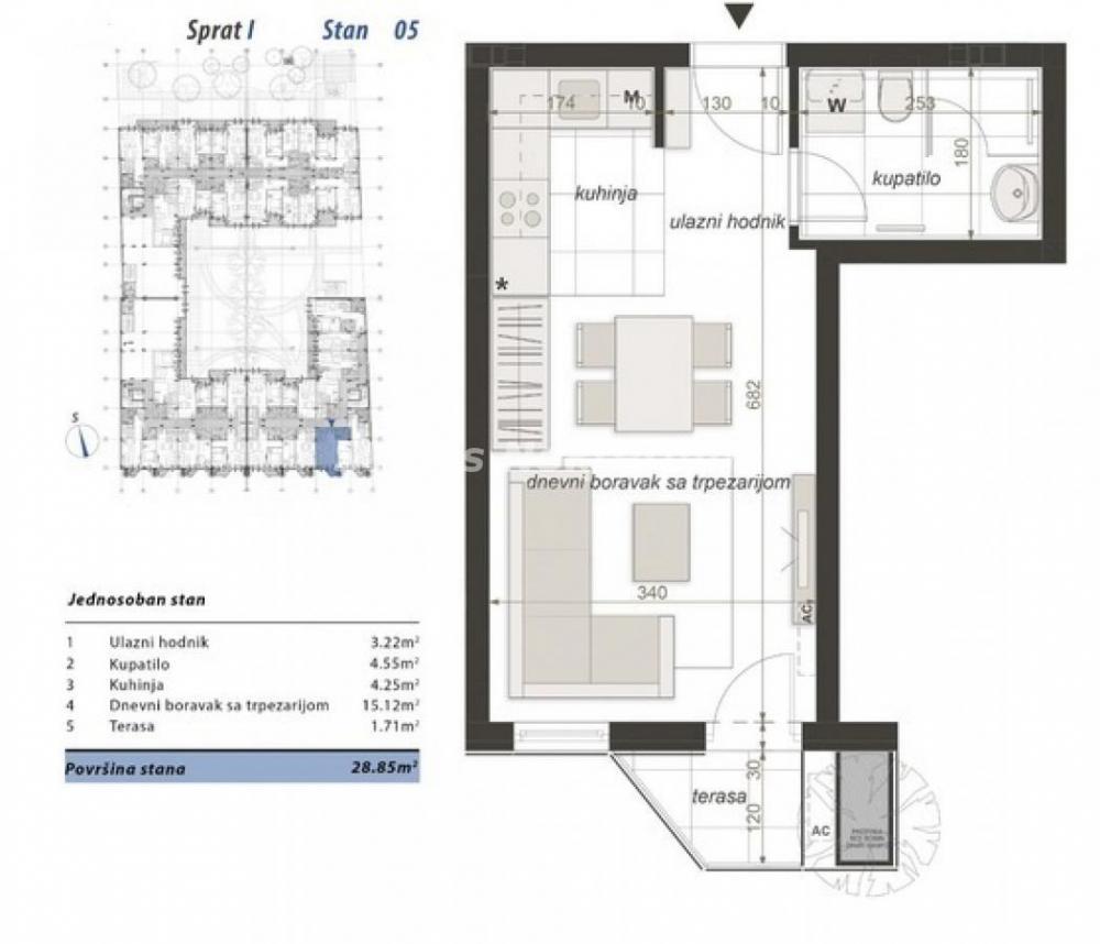 Glavna slika -Centar-Idealan Jednosoban stan 29 m2 u Izgradnji-povraćaj PDV-a-065/385 8880