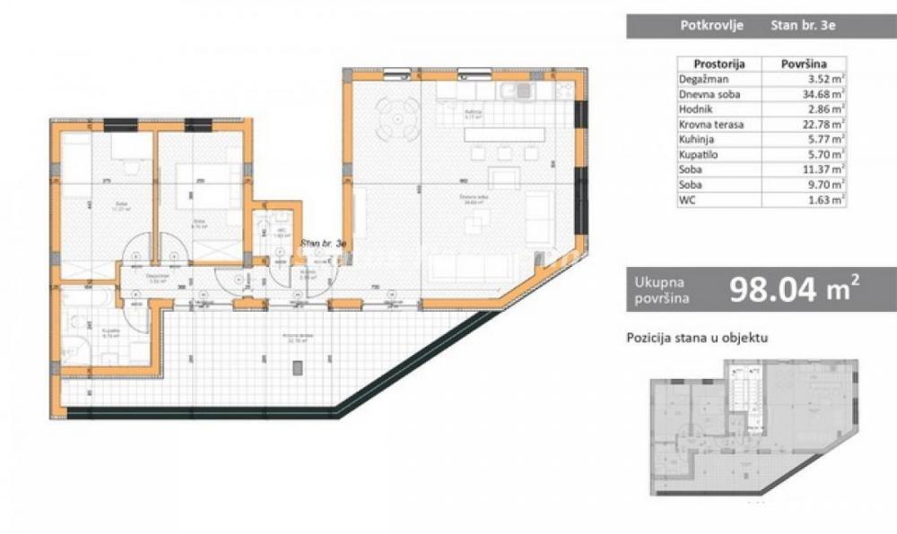 Glavna slika -Veternik-Odmah Useljiv Trosoban stan 101 m2 na Top Lokaciji-065/385 8880