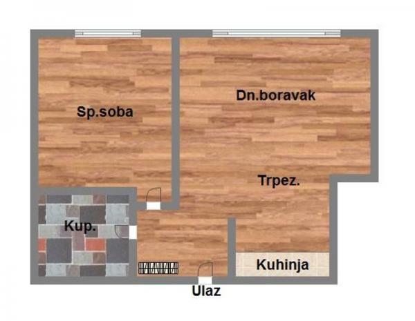 Glavna slika -Jednoiposoban stan u izgradnji od 34m2 na Adicama! Šifra:  539384