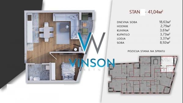 Slika 2 - Novi Sad, Telep - Jednoiposoban stan u izgradnji ID#1000594