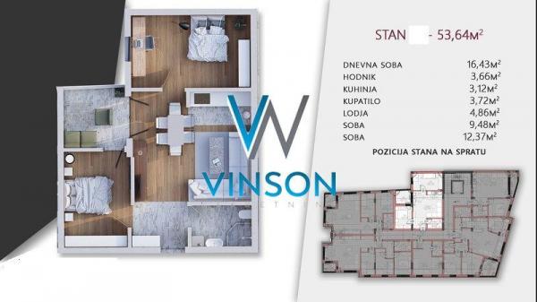 Slika 2 - Novi Sad, Telep - Dvoiposoban stan u izgradnji ID#1000599