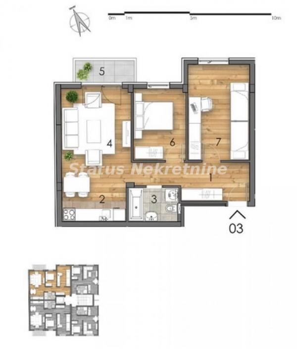 Glavna slika -Detelinara-Trosoban stan 61 m2 u Izgradnji-povrat Pdv-065/385 8880