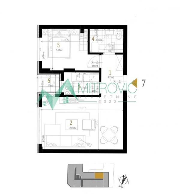 Glavna slika -Petrovaradin - Dvosoban stan, 41 m2 