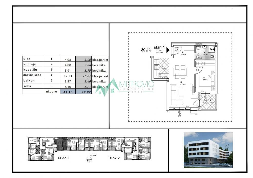 Glavna slika -Novi Sad, Telep- Jednoiposoban stan u izgradnji 40m2 