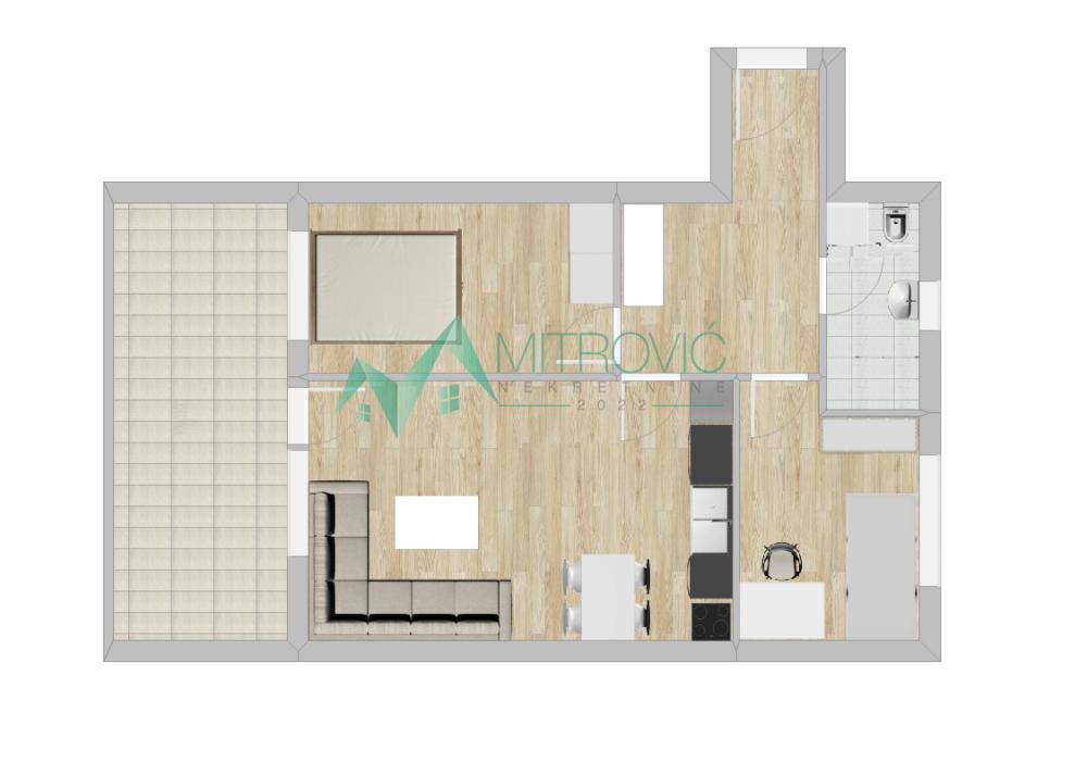 Glavna slika -Petrovaradin, Novi Majur - Dvoiposoban stan 65 m2 