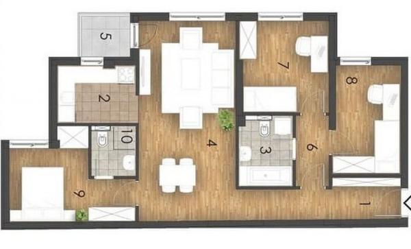 Glavna slika -Četvorosoban, 81m2, Bulevar patrijarha Pavla! š. 541555