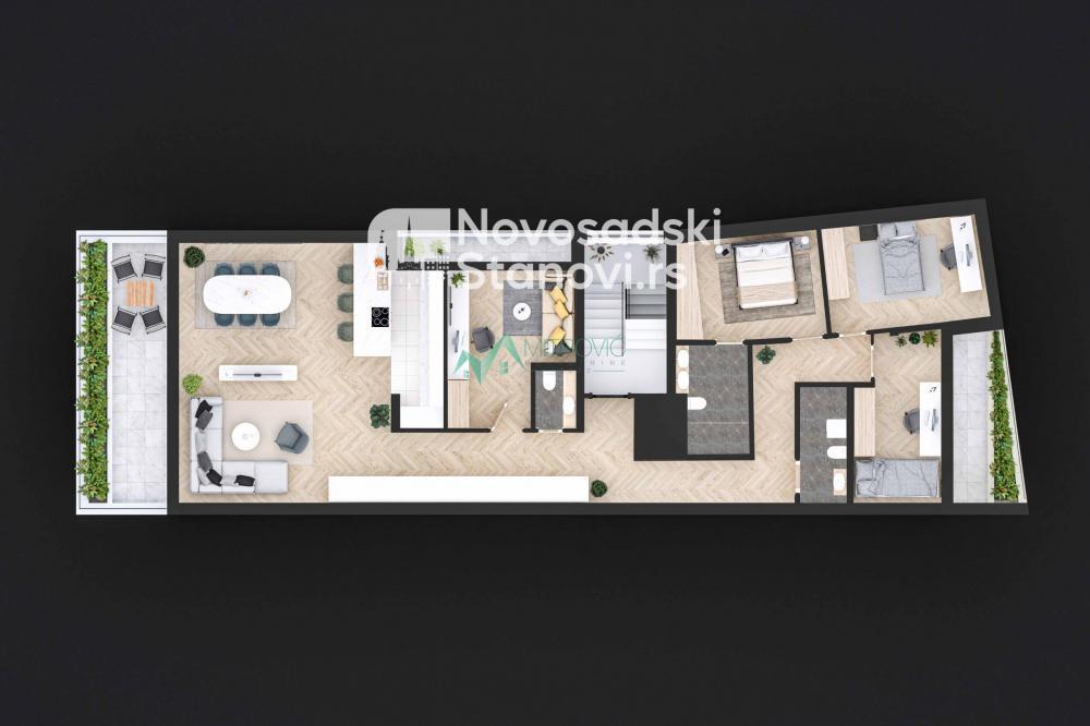 Glavna slika -Novi Sad, Novo Naselje - Luksuzan, veoma komforan petosoban stan, idealan za porodično stanovanje + parking! 