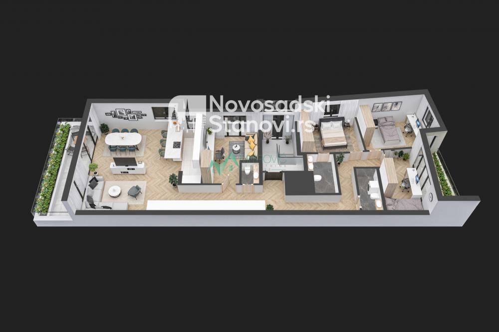 Slika 1 - Novi Sad, Novo Naselje - Luksuzan, veoma komforan petosoban stan, idealan za porodično stanovanje + parking! 