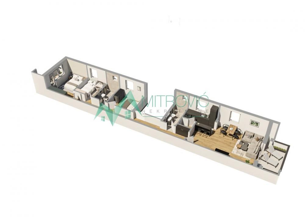 Glavna slika -Petrovaradin, Novi Majur - Troiposoban stan 90 m2 sa krovnom terasom 