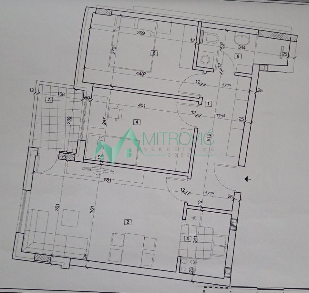 Glavna slika -Petrovaradin, Novi Majur - Dvoiposoban stan 63 m2 