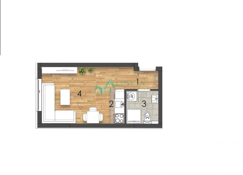 Glavna slika -Novi Sad, Telep- Garsonjera  u izgradnji 24m2 