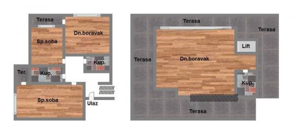 Glavna slika -Penthouse, izuzetan stan, PDV, garažna mesta, prelepa terasa, Bulevar! š. 546516