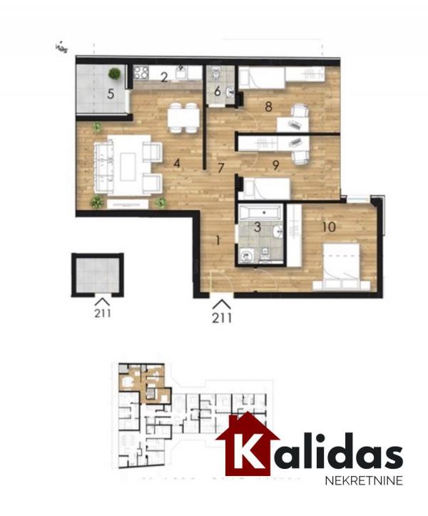 Slika 4 - Stan,PETROVARADIN,PETROVARADIN,kv: 86, € 232000, ID: 1006046