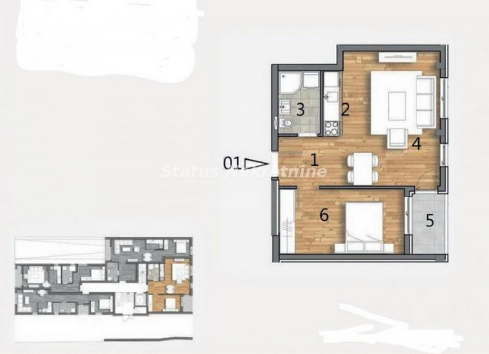 Glavna slika -Južni Telep-Izuzetan Dvosoban stan 46 m2 u Izgradnji-povrat Pdv-065/385 8880