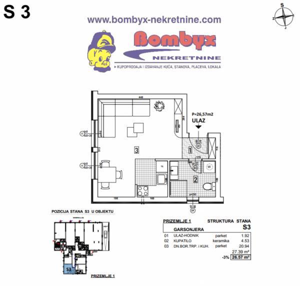 Glavna slika -Garsonjera 27m u izgradnji Telep