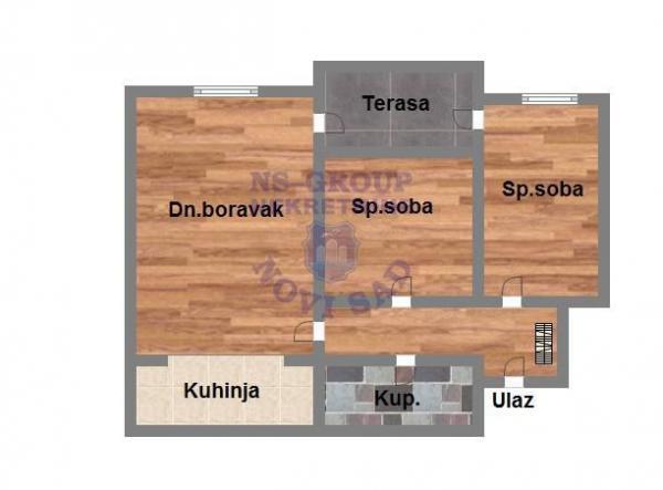 Glavna slika -Dvoiposoban, 57m2, Podbara Novi Sad, sa terasom, ima lift