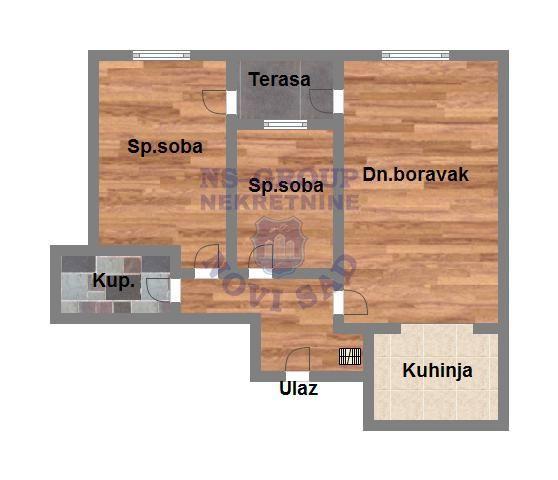 Glavna slika -Dvoiposoban, 57m2, Podbara Novi Sad, sa terasom, ima lift