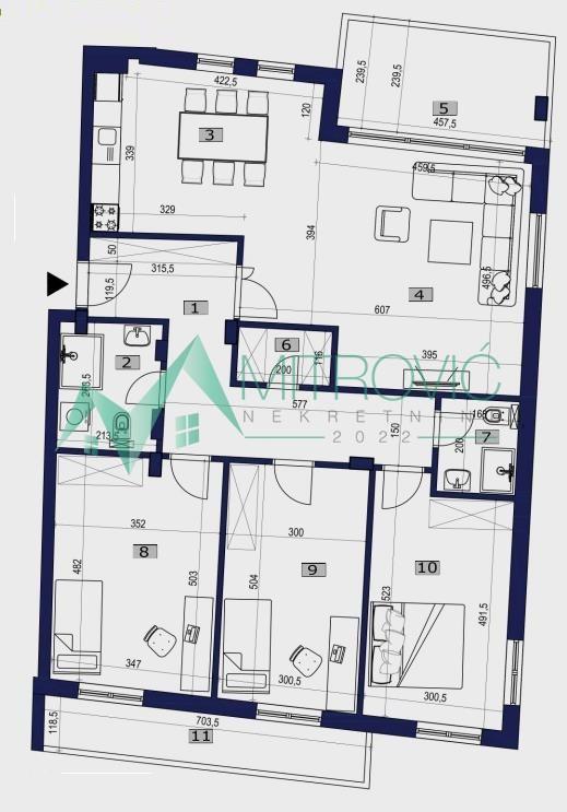 Glavna slika -Petrovaradin, Stari Majur - Četvorosoban stan 132 m2 sa dve terase 