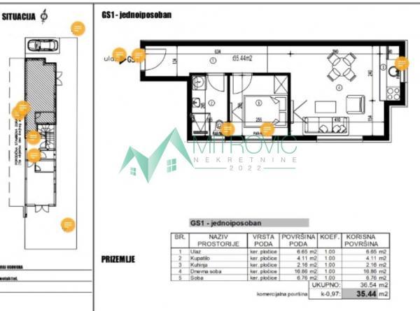 Glavna slika -Dvosoban, 36m2, Adice Novi Sad, sa parkingom