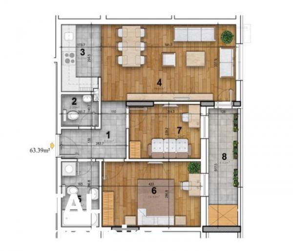 Slika 1 - Stan,NOVI SAD,CENTAR,kv: 62.00, € 200000, ID: 1098806