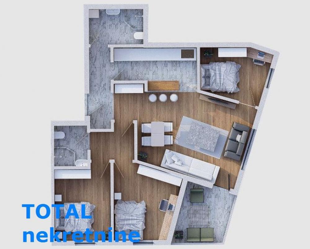 Glavna slika -Stan,NOVI SAD,TELEP,kv: 76.00, € 162960, ID: 1097016