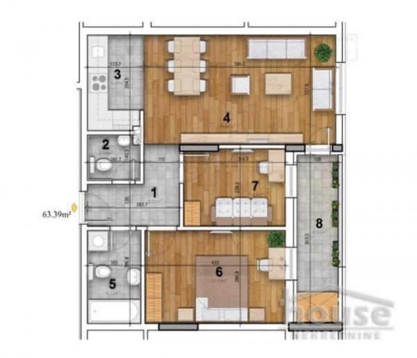 Slika 1 - Stan,NOVI SAD,CENTAR,kv: 62.00, € 200000, ID: 1061958