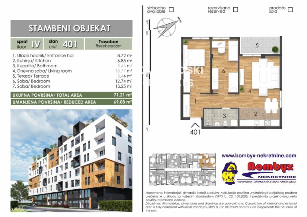 Slika 3 - Trosobni stanovi 52m, 61m, 65m,69m, 74m u izgradnji Liman V