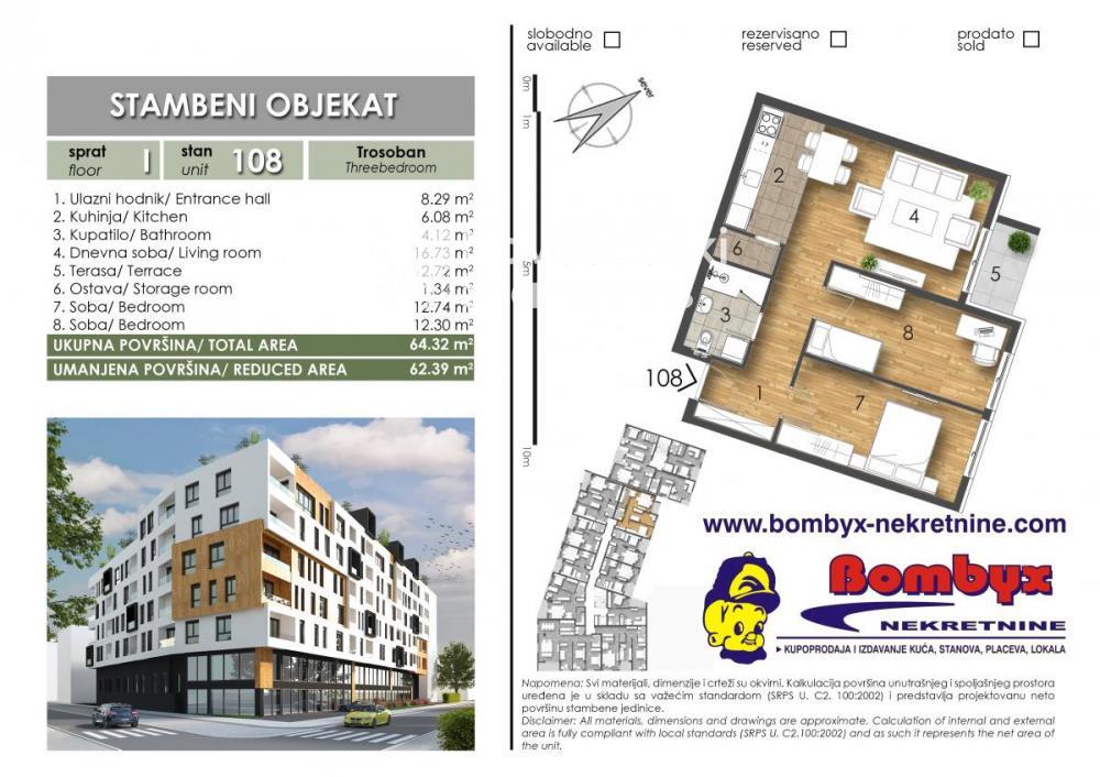 Slika 6 - Trosobni stanovi 52m, 61m, 65m,69m, 74m u izgradnji Liman V