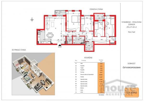 Glavna slika -Stan,NOVI SAD,SALAJKA,kv: 123.00, € 298000, ID: 1057237