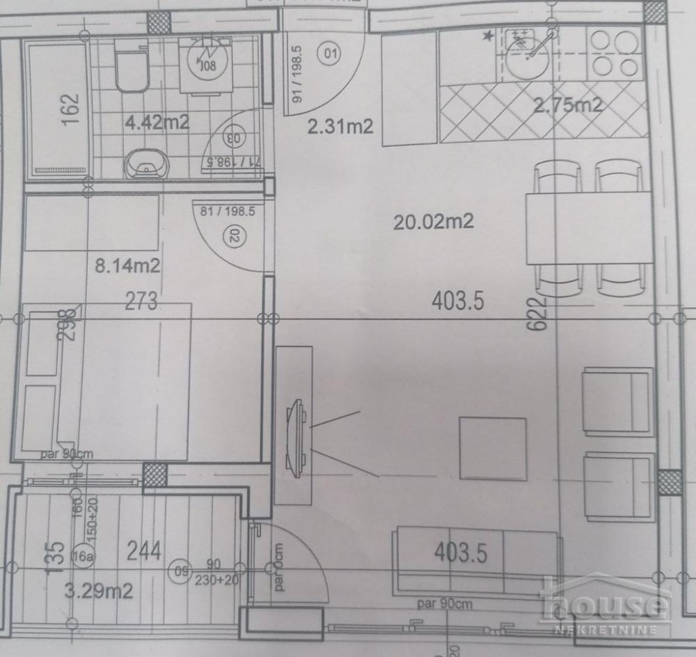 Glavna slika -Stan,NOVI SAD,BULEVAR,kv: 41.00, € 147390, ID: 1062102