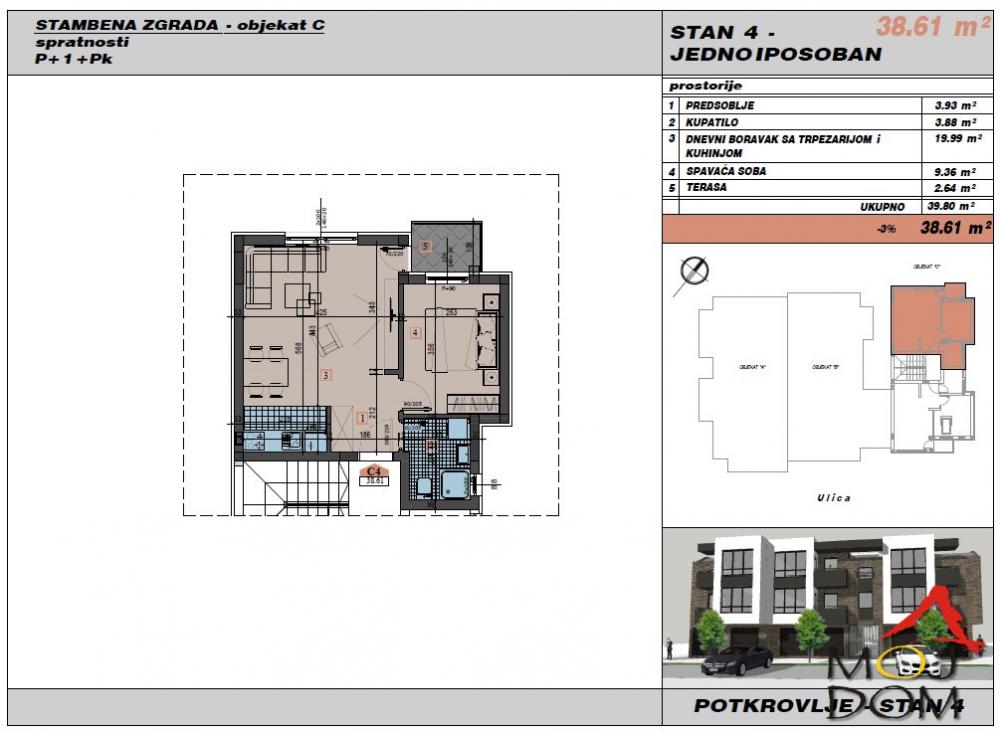 Slika 1 - Stan,NOVI SAD,ADICE,kv: 39, € 85500, ID: 1030755