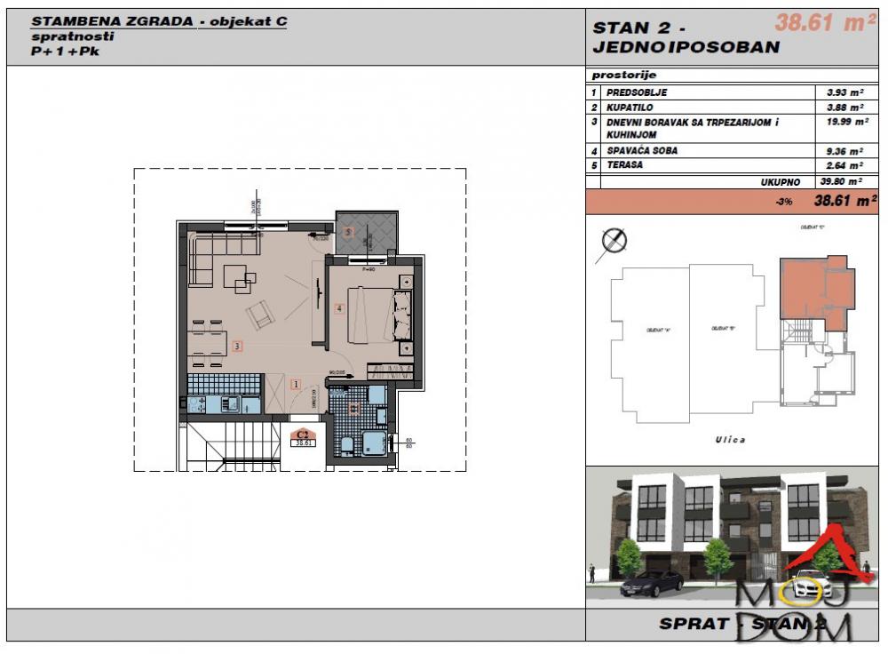 Slika 1 - Stan,NOVI SAD,ADICE,kv: 39, € 85500, ID: 1030753