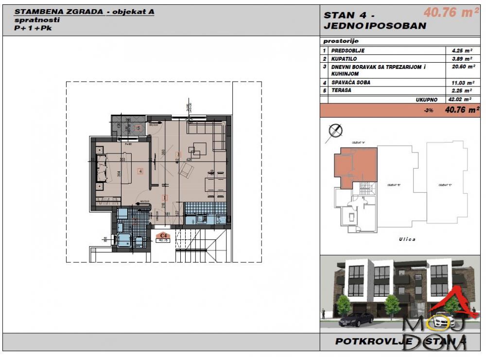 Slika 1 - Stan,NOVI SAD,ADICE,kv: 41, € 90250, ID: 1030743