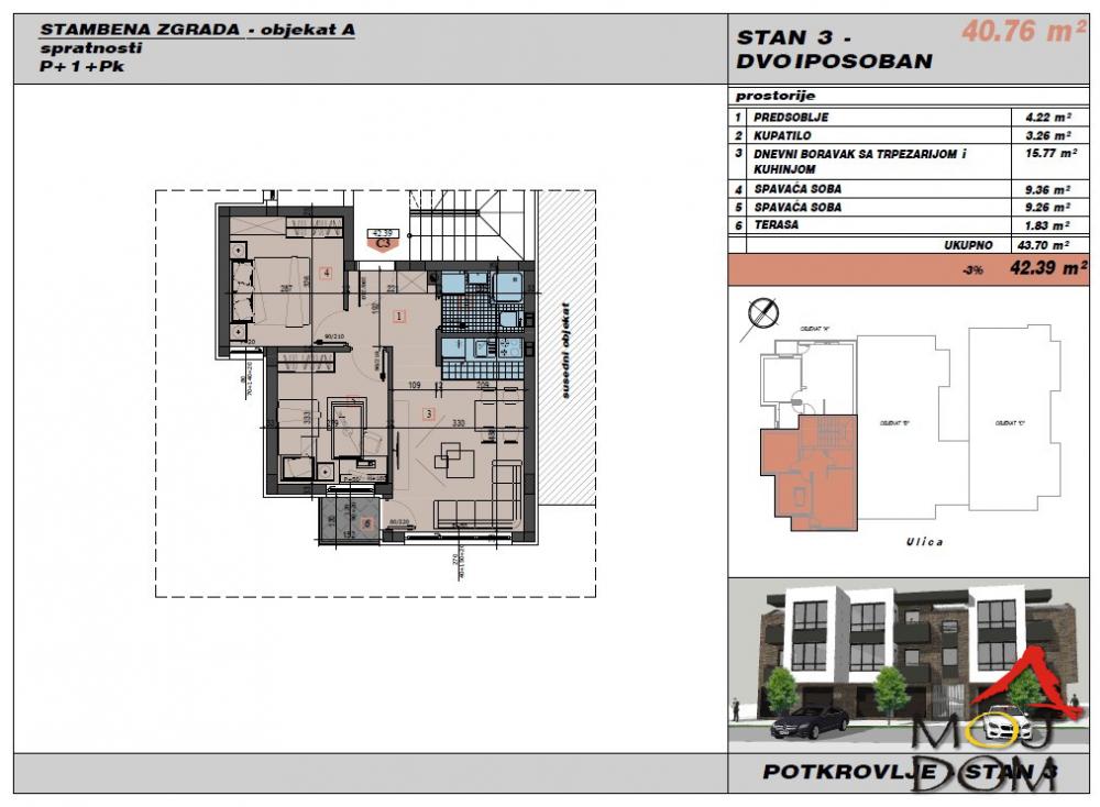 Slika 1 - Stan,NOVI SAD,ADICE,kv: 41, € 90250, ID: 1030742