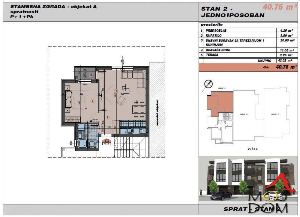Slika 1 - Stan,NOVI SAD,ADICE,kv: 41, € 90250, ID: 1030741