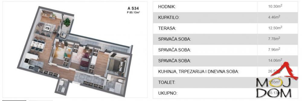 Slika 11 - Stan,NOVI SAD,TELEP,kv: 85, € 197050, ID: 1030658