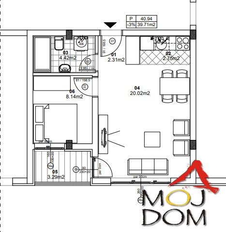 Glavna slika -Stan,NOVI SAD,CENTAR,kv: 41, € 147850, ID: 1027647