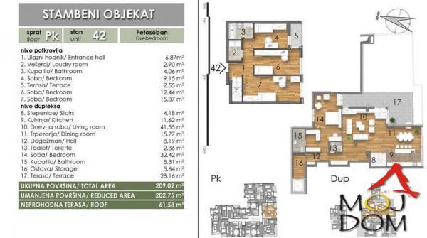 Glavna slika -Stan,NOVI SAD,BULEVAR,kv: 203, € 690000, ID: 1028063