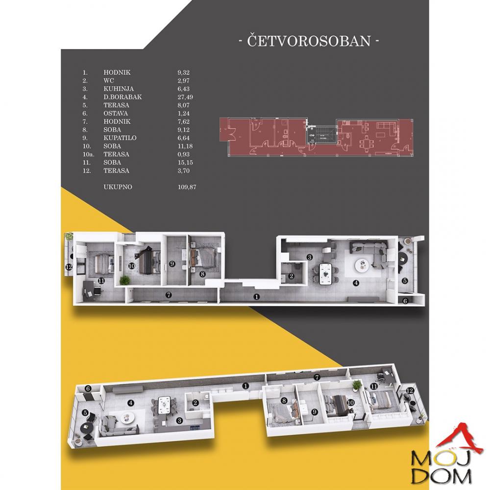 Slika 2 - Stan,NOVI SAD,SEVERNI TELEP,kv: 105, € 255780, ID: 1028799