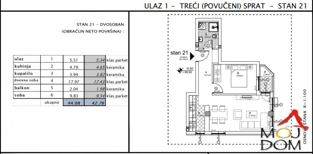 Glavna slika -Stan,NOVI SAD,TELEP,kv: 43, € 110100, ID: 1030427