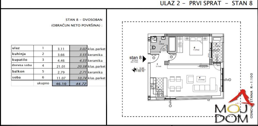Glavna slika -Stan,NOVI SAD,TELEP,kv: 45, € 115150, ID: 1030440