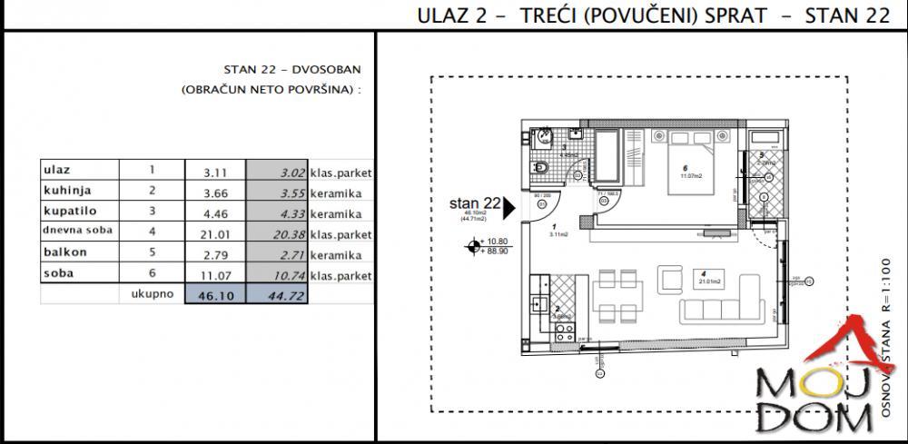 Glavna slika -Stan,NOVI SAD,TELEP,kv: 45, € 115150, ID: 1030454