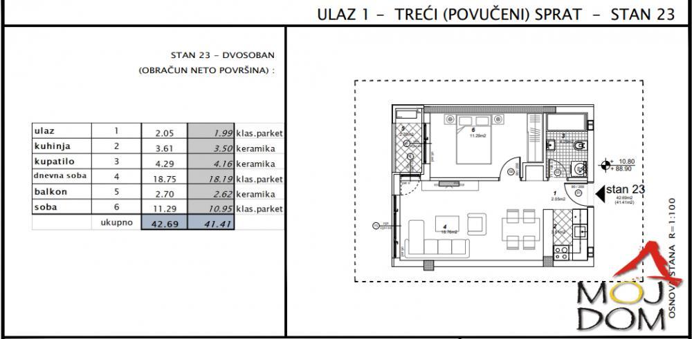 Glavna slika -Stan,NOVI SAD,TELEP,kv: 41, € 106650, ID: 1030429
