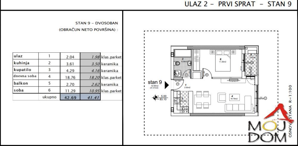 Glavna slika -Stan,NOVI SAD,TELEP,kv: 41, € 106650, ID: 1030441