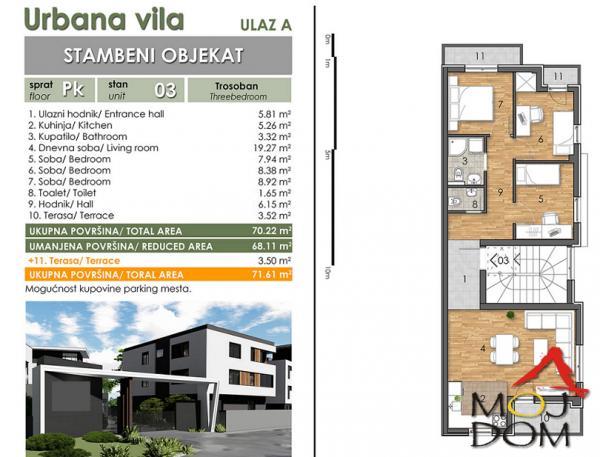 Glavna slika -Stan,PETROVARADIN,ALIBEGOVAC,kv: 68, € 147100, ID: 1025869