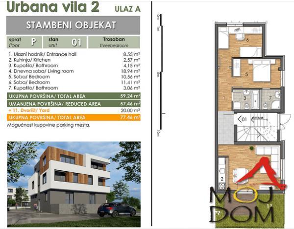 Glavna slika -Stan,PETROVARADIN,ALIBEGOVAC,kv: 57, € 122700, ID: 1025871