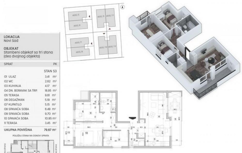 Glavna slika -Adice-Veliki Troiposoban stan 80 m2 u Pogodnom kraju-povrat PDV-065/385 8880